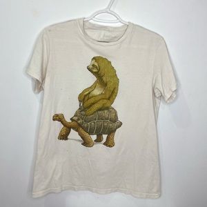 Sloth riding tortoises slow and steady SIZE MEDIUM